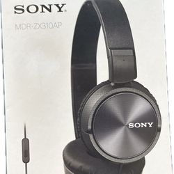 Sony MDR-ZX310AP ZX Series Wired On Ear Headphones with microphone, Black