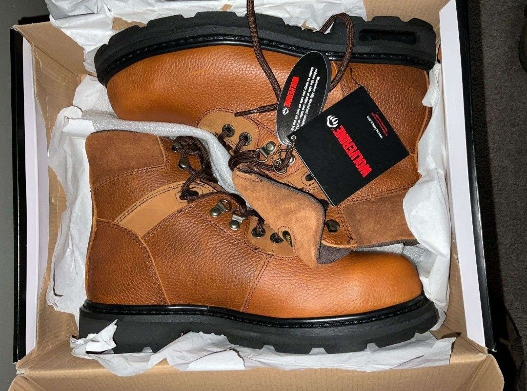 Wolverine 6" Steel Toe Work Boots - Size 9