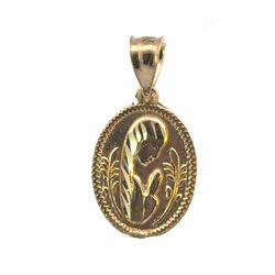 Men’s Or Women’s 10k Yellow Gold Oval Virgin Mary Pendant for Necklace GP3062847