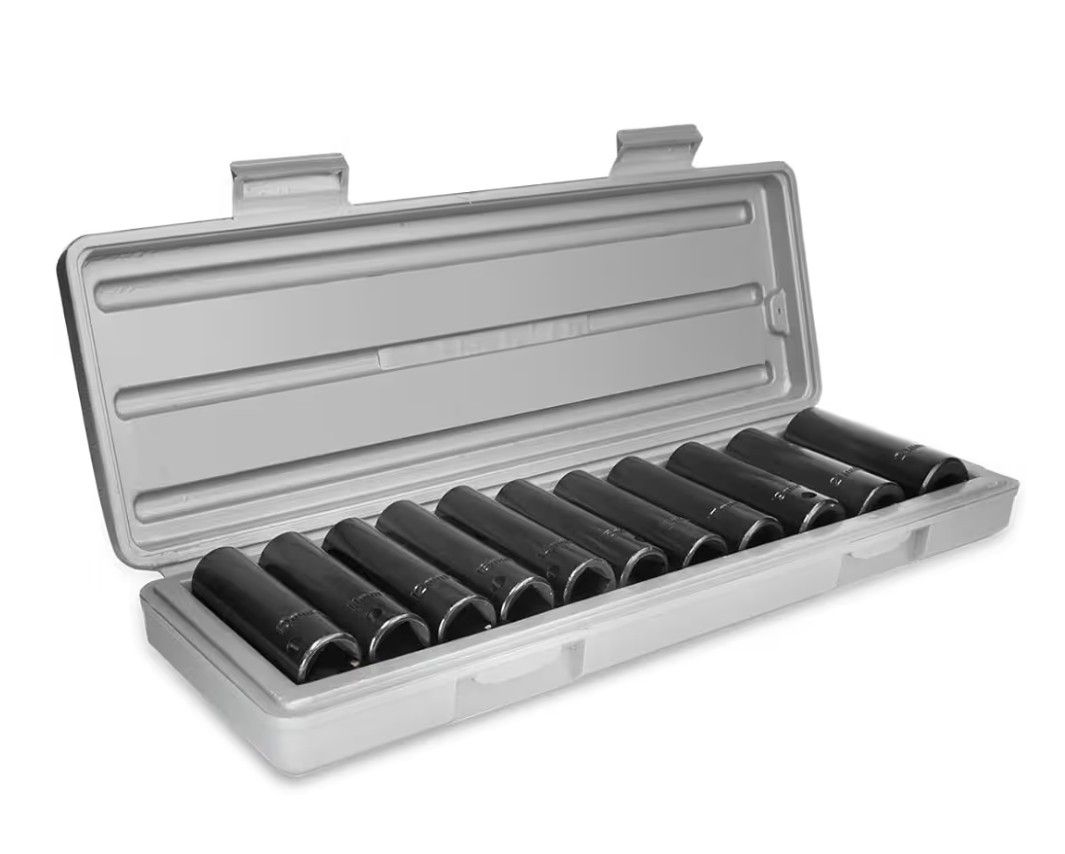 Stark USA 11-Pieces 1/2-Inch Drive Deep Impact Socket Set, MM, Metric Size, 6-Point, 10mm - 24mm