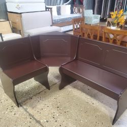 Dark Walnut Bench With Lots Of Storage (New)