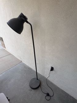 Black Metal Floor Lamp with Adjustable Shade