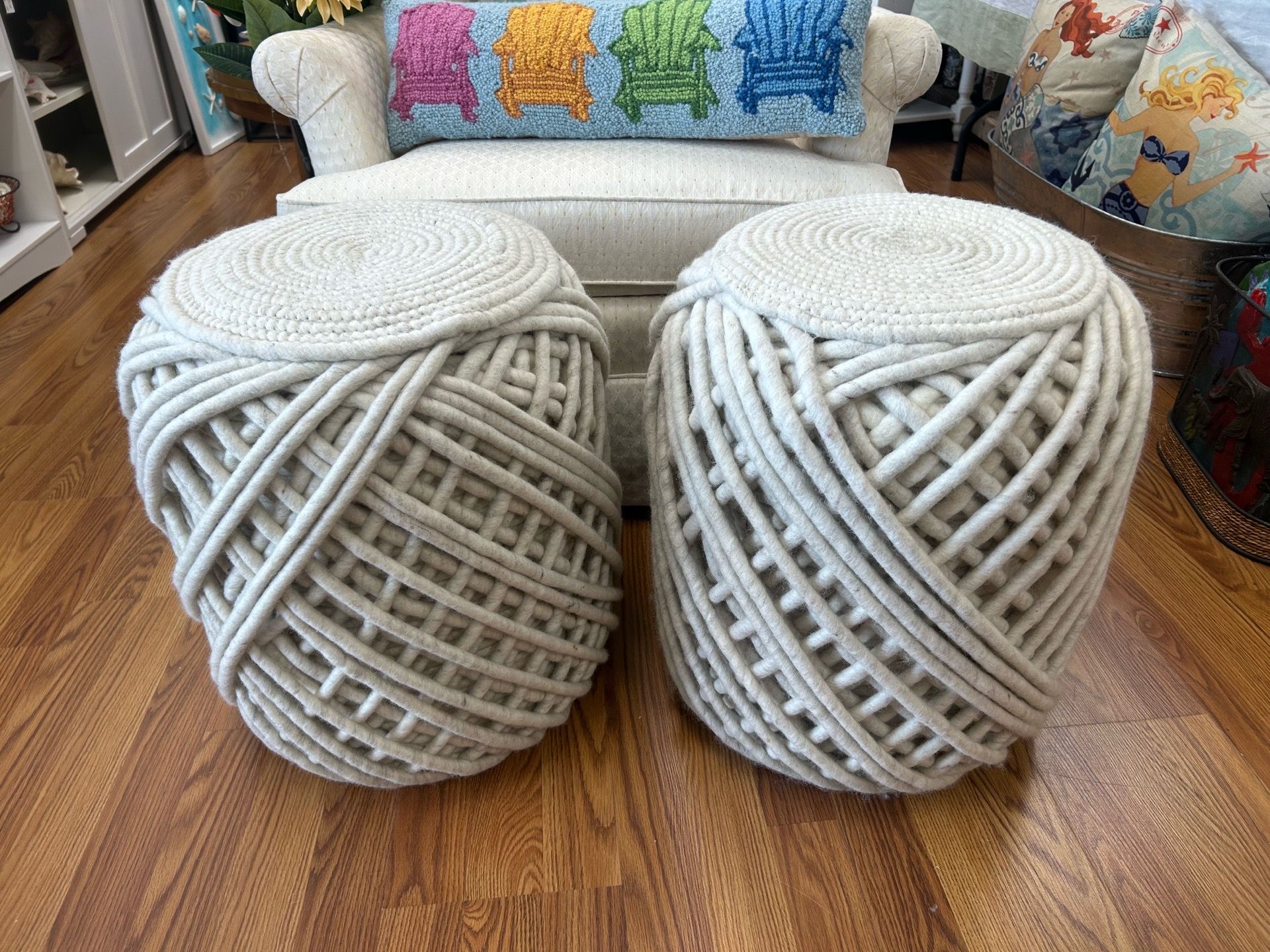 Pair of Jaipur Living Scandinavia Poufs