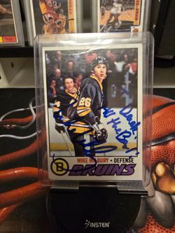 1977 Topps Mike Milbury Rookie Card #134 Signed Autograph PSA COA Bruins