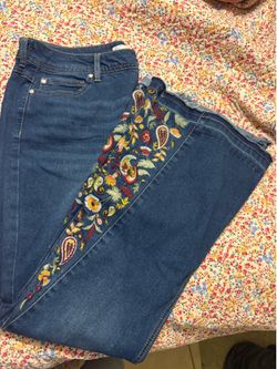 Est. 1946 Denim Super Hi-Rise Embroidered Bell Bottom Jeans | Women’s Size 14P