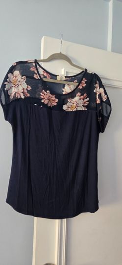 Women's Floral Mesh Top – Size L