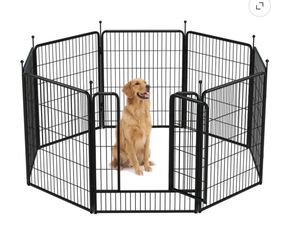 Dog Playpen Outdoor, 8 Panels 40" High Heavy Duty Metal Dog Pen, Pet Fence for Large/Medium/Small Dogs, with Doors Foldable Metal Dog Fence Exercise P
