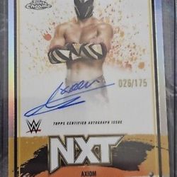 Axiom One Of Top Tag Team Stars Wwe Topps Chrome 2025 Rookie auto And Refractor 