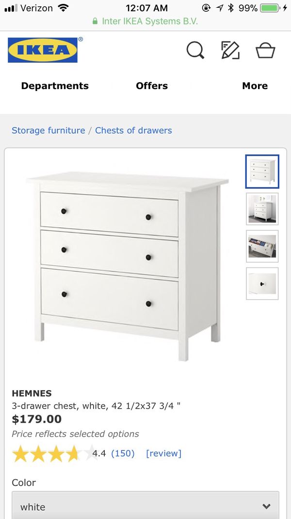 Big Sale 4f3ba B9717 Ikea Hemnes 3 Drawer Dresser