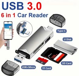 USB Card Reader 6 Port A C SD