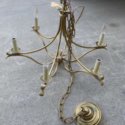 Vintage Brass Chandelier Gold