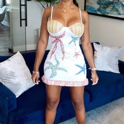 Sexy Fish White Dress 