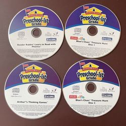 Blues Clues Treasure Hunt Arthurs Thinking Games Reader Rabbit Phonics 4 CD Disc