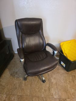 Lazy boy leather office desk chair