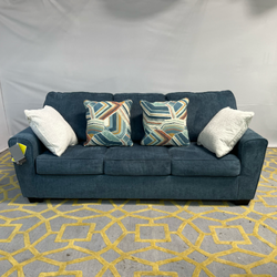 ( Delivery Available ) Ashley Blue Sofa with Sleeper Bed