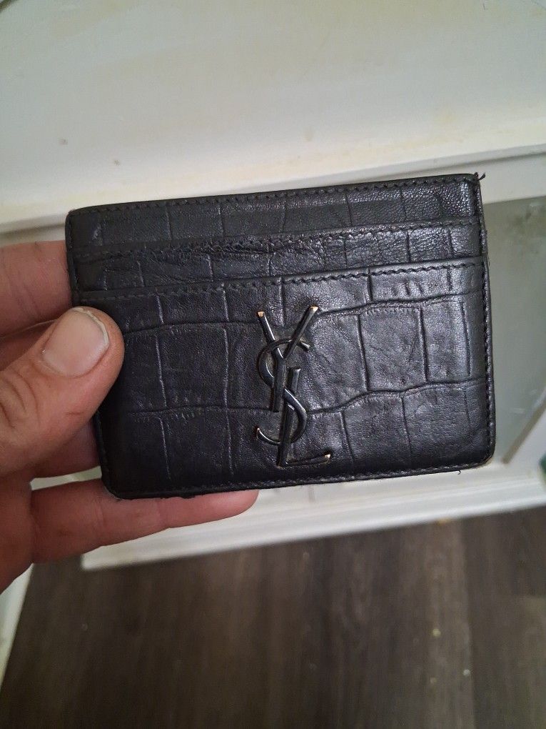YSL Saint Laurent Croc Skin Card Holder
