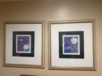 Set of 2 Framed Floral Art Prints