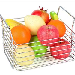 Fruit Basket Bowl, Countertop Storage for Fruits, Vegetables, Snacks, Spices, Breads, Eggs, Produce and More, 304 Stainless Steel