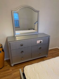 Silver Dresser with Mirror - part of Evangeline set