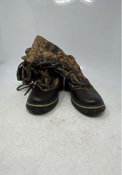 Coach Womens Shaine Brown Monogram Printed Lace-Up Snow Boots Size 6 B
