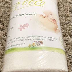 Wegreeco Bamboo Unscented Diaper Liners 100-Sheets, Biodegradable (1 Roll, 100% Bamboo)