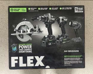 FLEX 24V Stacked Lithium Battery 4 Tool Combo Kit