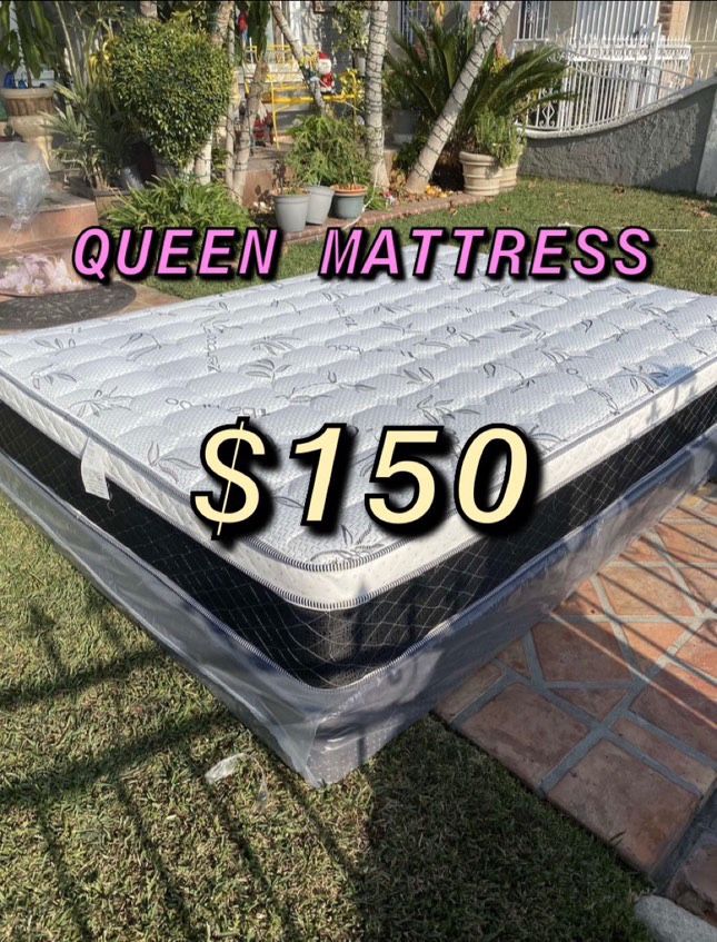 BRAND NEW PILLOW TOP MATTRESSES ✅ COLCHONES NUEVOS PILLOW TOP 💯‼️ QUEEN SIZE $150 ❌ $210 With Box Spring FULL SIZE $140❌ $200 With Box Spring💥