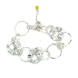 Silpada 925 Hanmered Discs Link Bracelet
