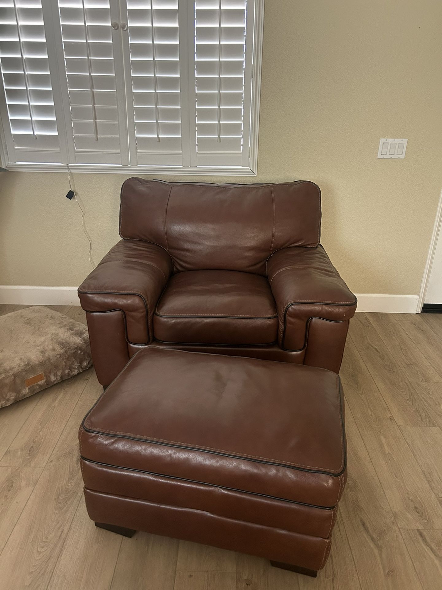Brown Leather Sofa, Loveseat & Chair Set