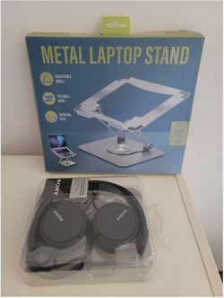 METAL LAPTOP STAND & SONY HEADPHONE