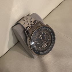 Silver Watch Black Face