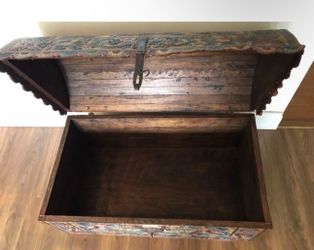 A Spanish Colonial Tooled Leather Trunk