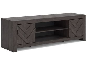 Cayboni Black LG TV Stand w/Fireplace Option