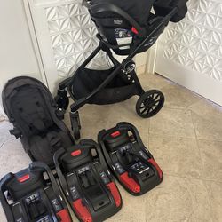 City Select LUX With Britax Infant Carseat And Bases & Adapter For Stroller