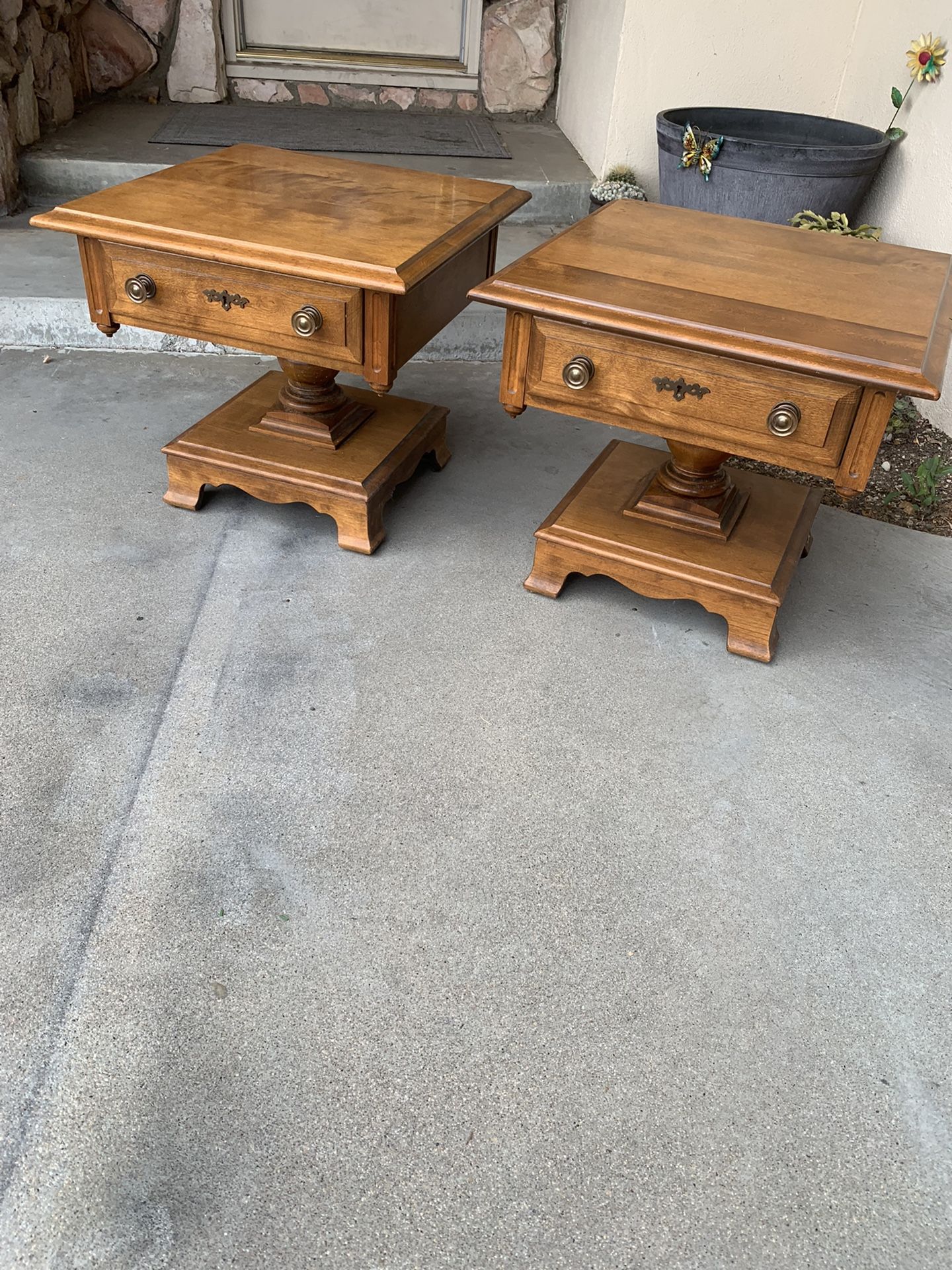 Set Of Vintage Maple End Table