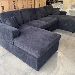 🛋️ BACK IN STOCK!! Sofa Corduroy U-Shape Sectional Couch