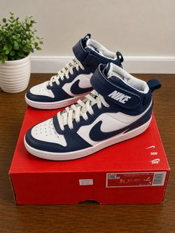 Nike Court Borough Mid 2 White/Navy Size 5Y