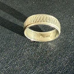 14k Solid White Gold Band