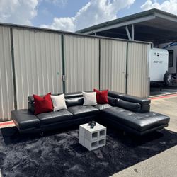 Black Leather Sectional Sofa $620 FREE DELIVERY 