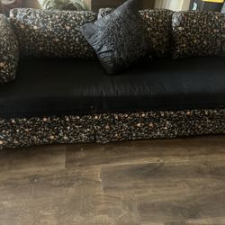 Vintage Black Floral Comfortable Couch