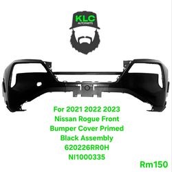 For 2021 2022 2023 Nissan Rogue Front Bumper Cover Primed Black Assembly 620226RR0H NI1000335