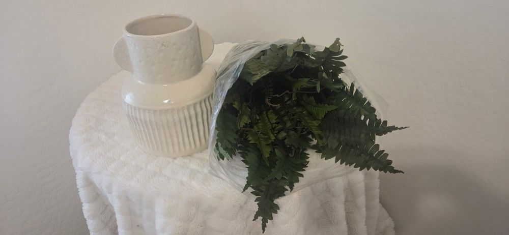 Vase With Fern Decoration