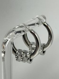 925 Stamped Sterling Silver hoops Earrings