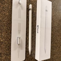 Apple - Pencil (1st Generation) with USB-C to Pencil Adapter - White.