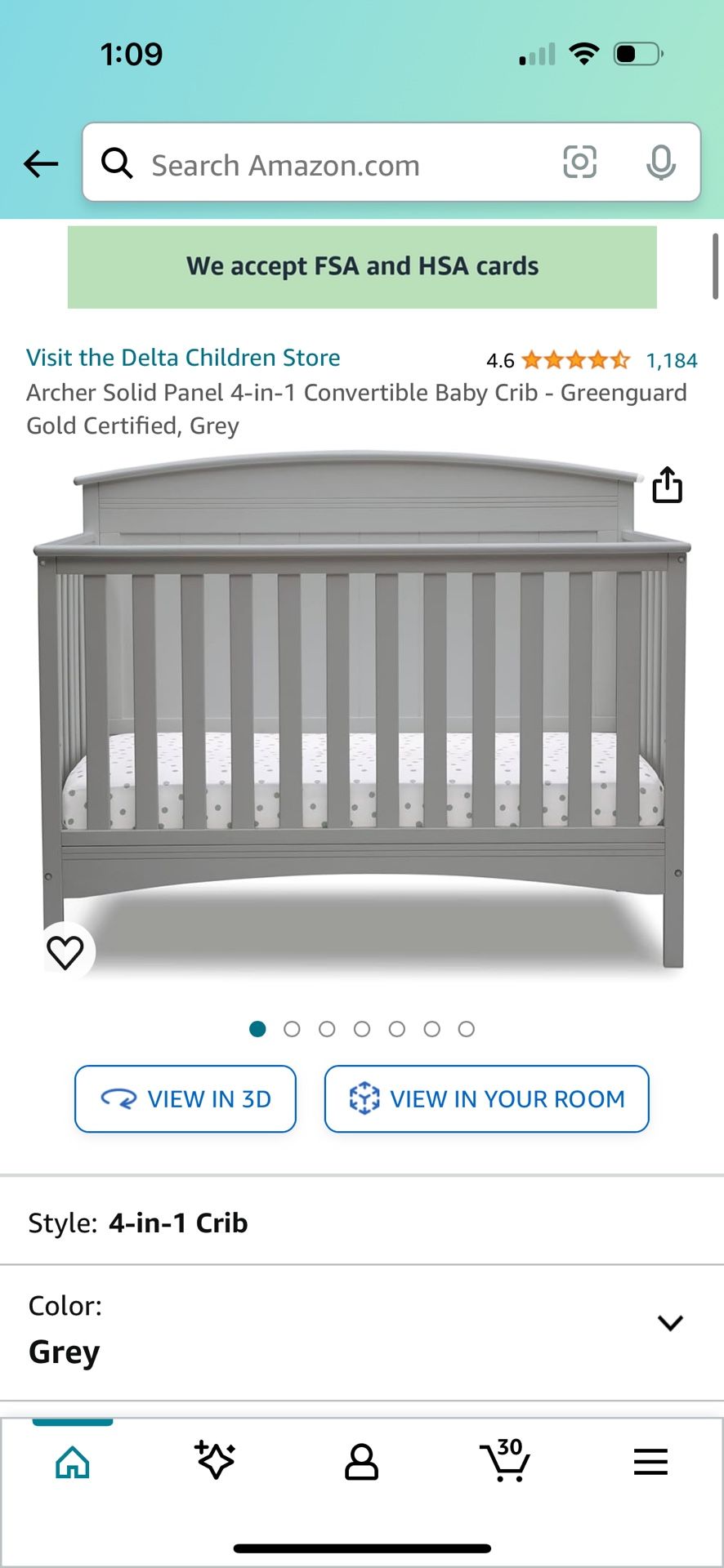 Baby Cute Crib With Mattress Like New 