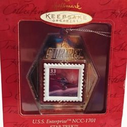 Hallmark Keepsake Ornament Star Trek USS Enterprise NCC-1701 Stamp
