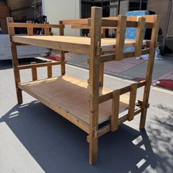 Antique Natural Solid Wood Bunk Bed Good Condition 