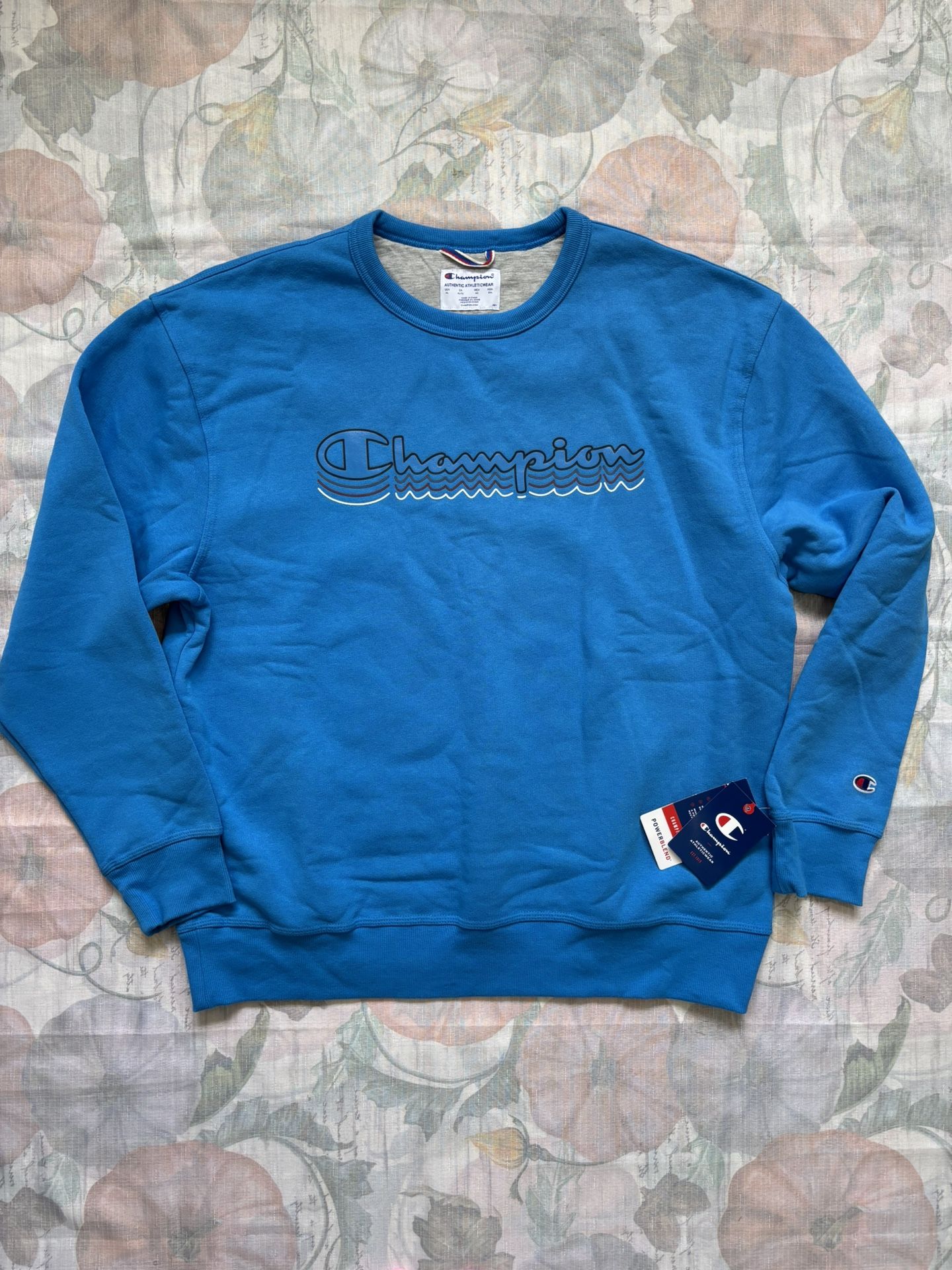 NWT Champion Authentic Athleticwear Men's Royal Blue Crewneck Sweatshirt XL Reg.