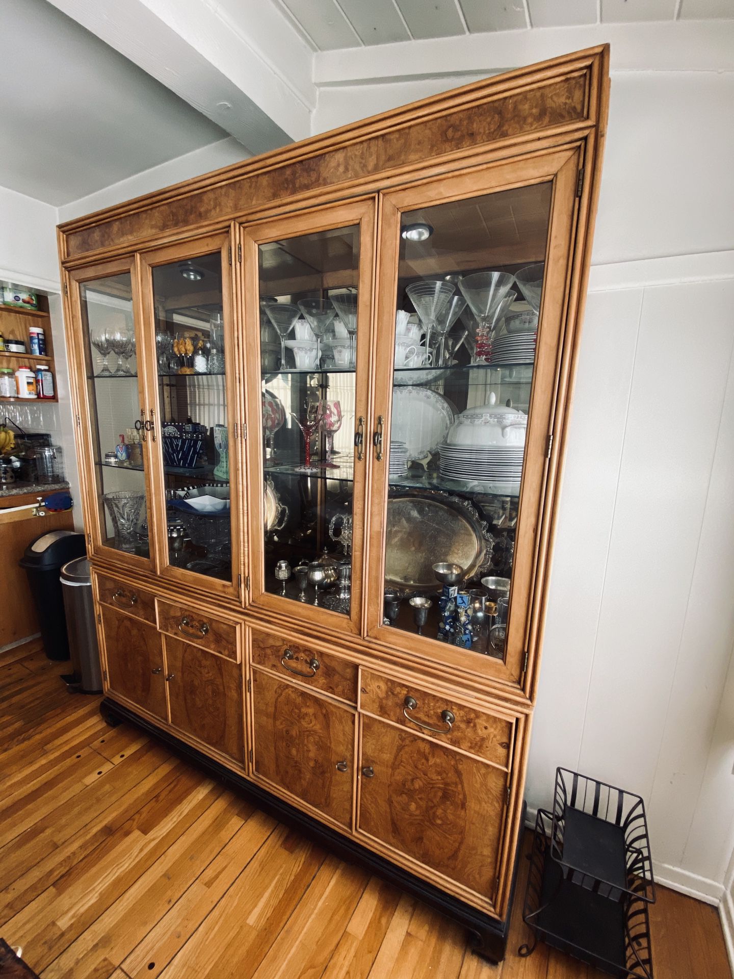 Antique / Vintage Wood China Cabinet (lots of storage)