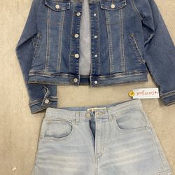 Girls Cat&Jack jean jacket (14) & Levi’s Mini Mom shorts (16)